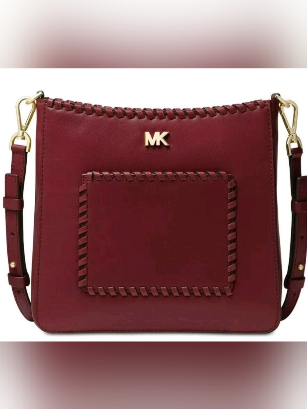 Michael Kors Burgandy Color Logo Lined Handbag Very Rare Color And Model